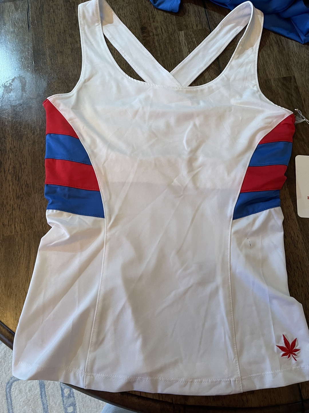 BOAST Court Tank Top Size Small White Red Blue