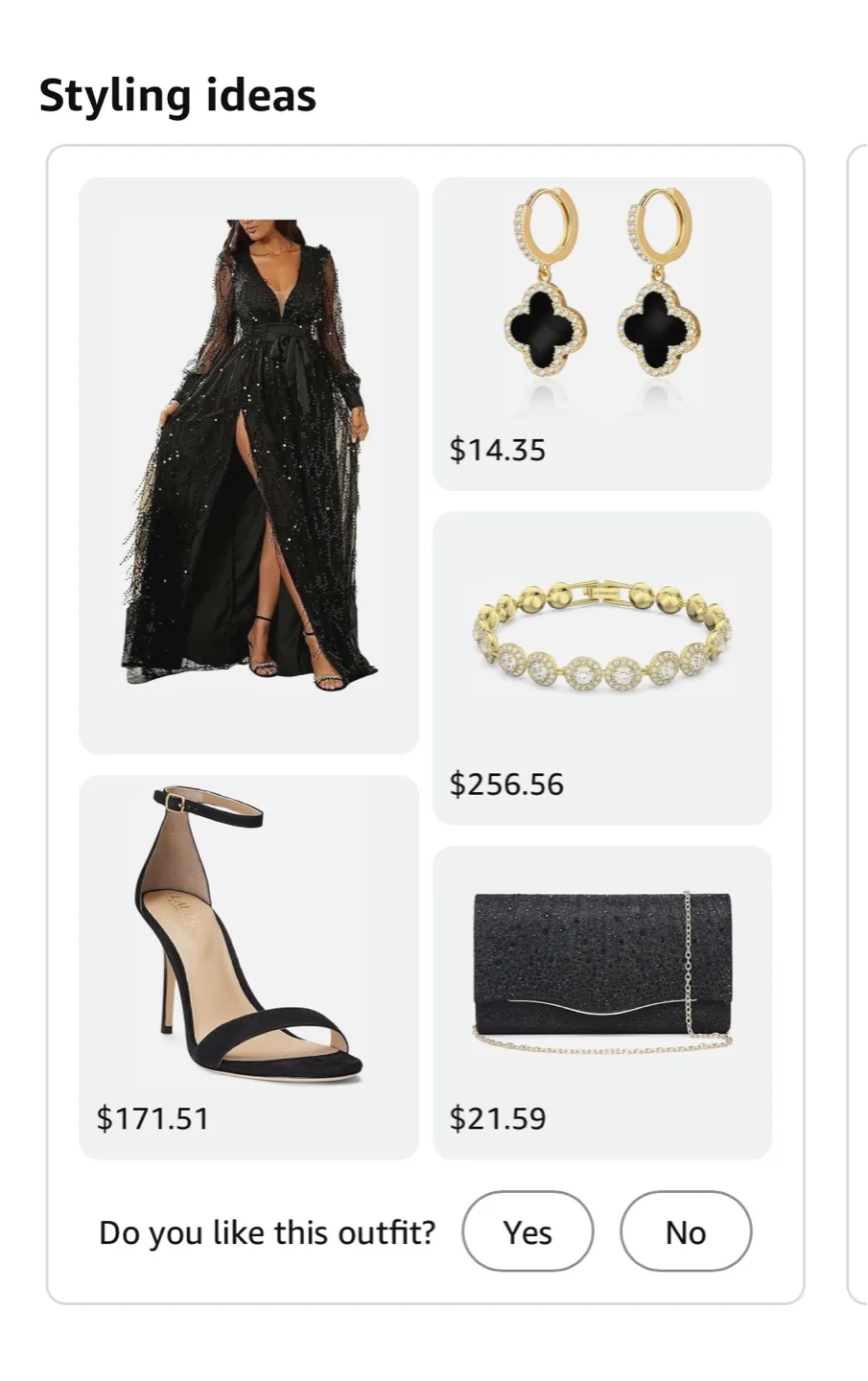 New Black Sequin Maxi Dress with High Leg Slit image indicator(6)