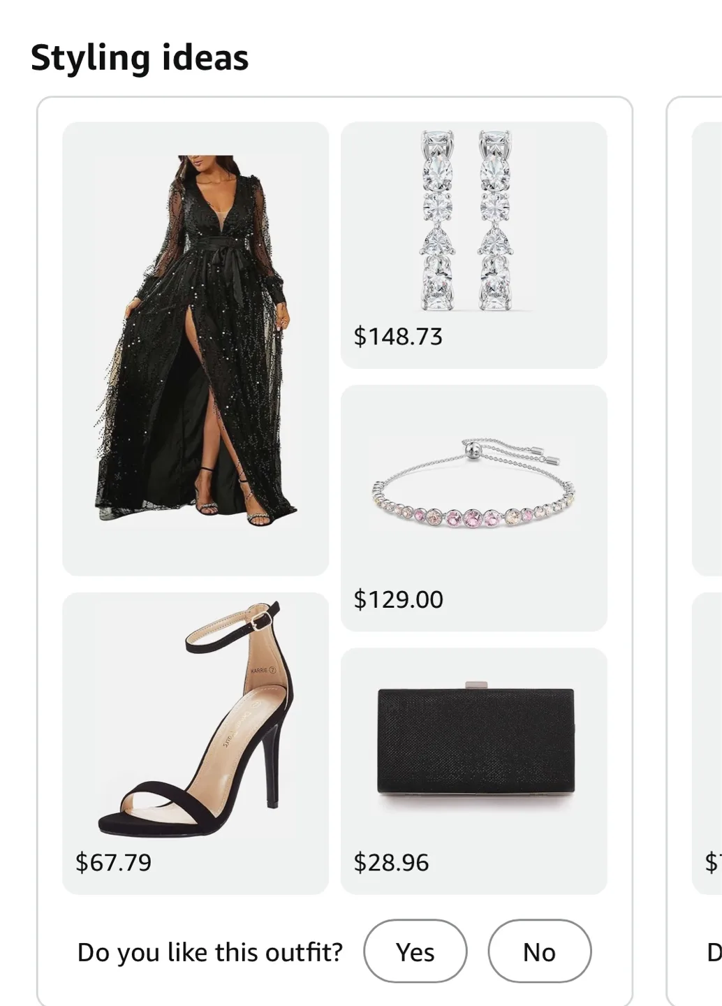 New Black Sequin Maxi Dress with High Leg Slit image indicator(7)