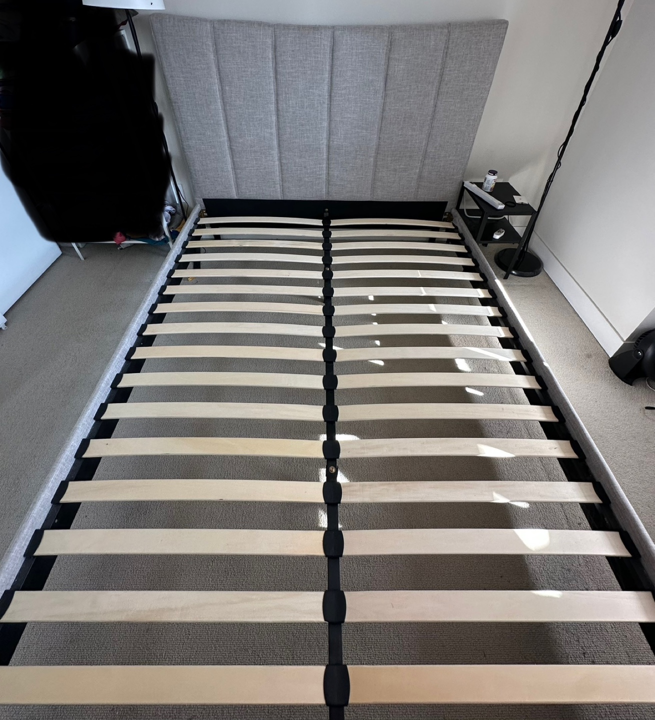 Queen Size Upholstered Bed Frame with Slatted Base - photo 2
