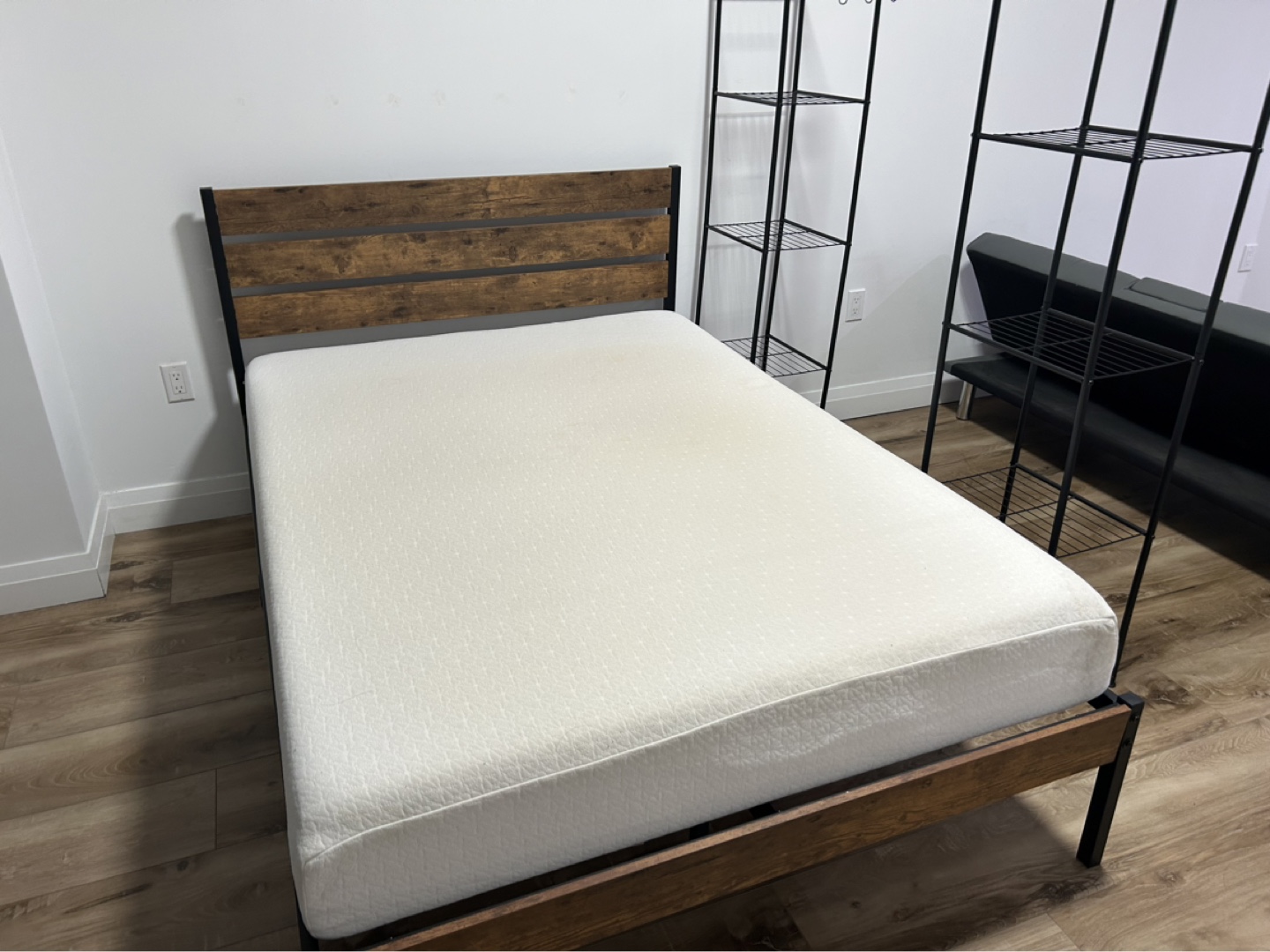 Full-Size Bed Frame with Mattress