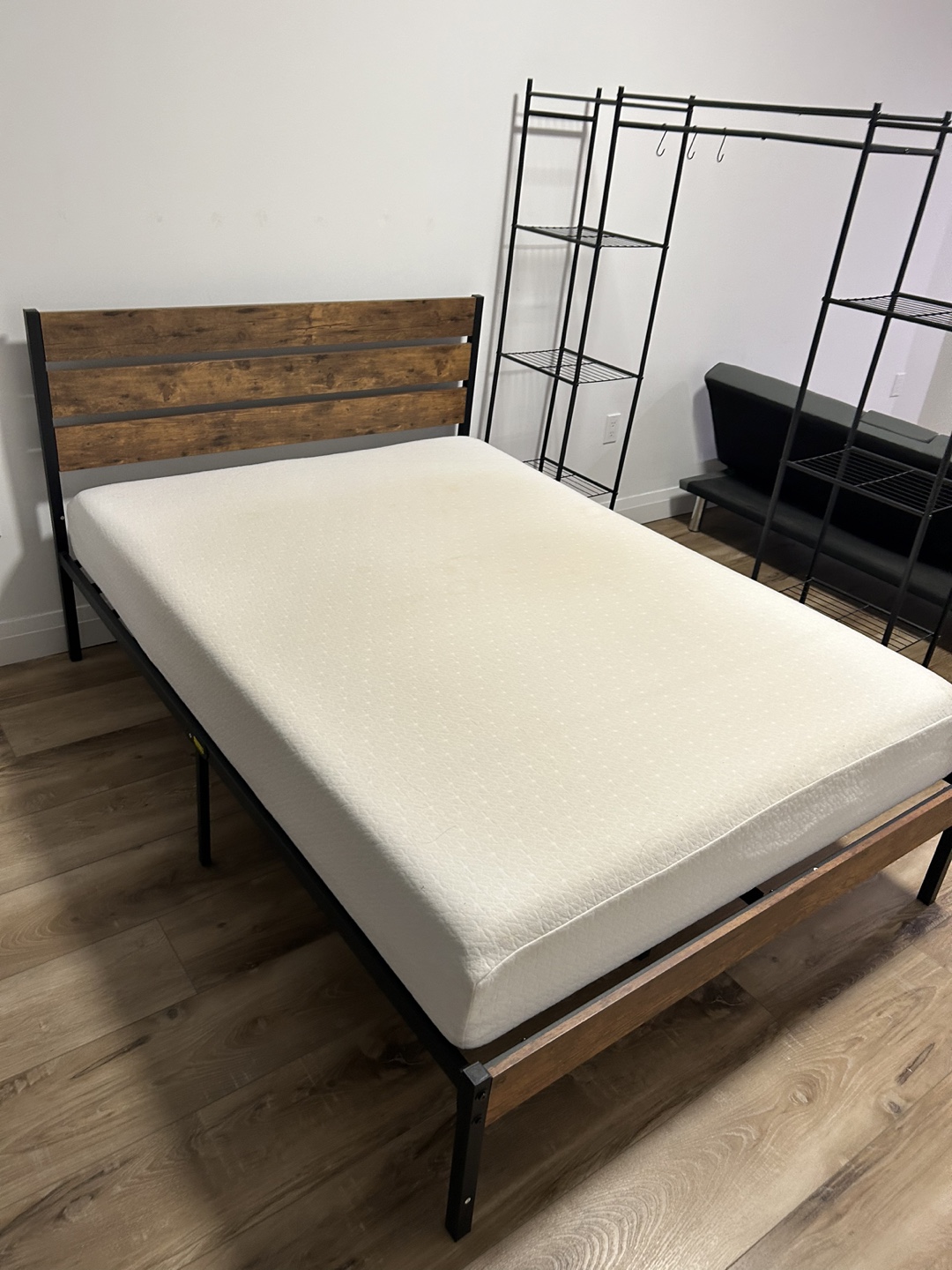 Full-Size Bed Frame with Mattress - photo 2