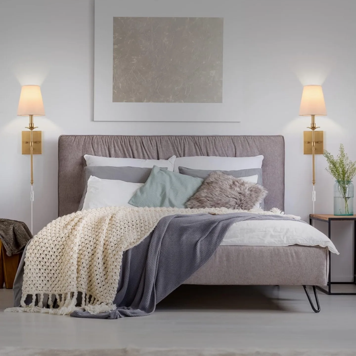 GOODATE Dimmable Wall Sconces Set of Two, Antique Brass - New image indicator(3)