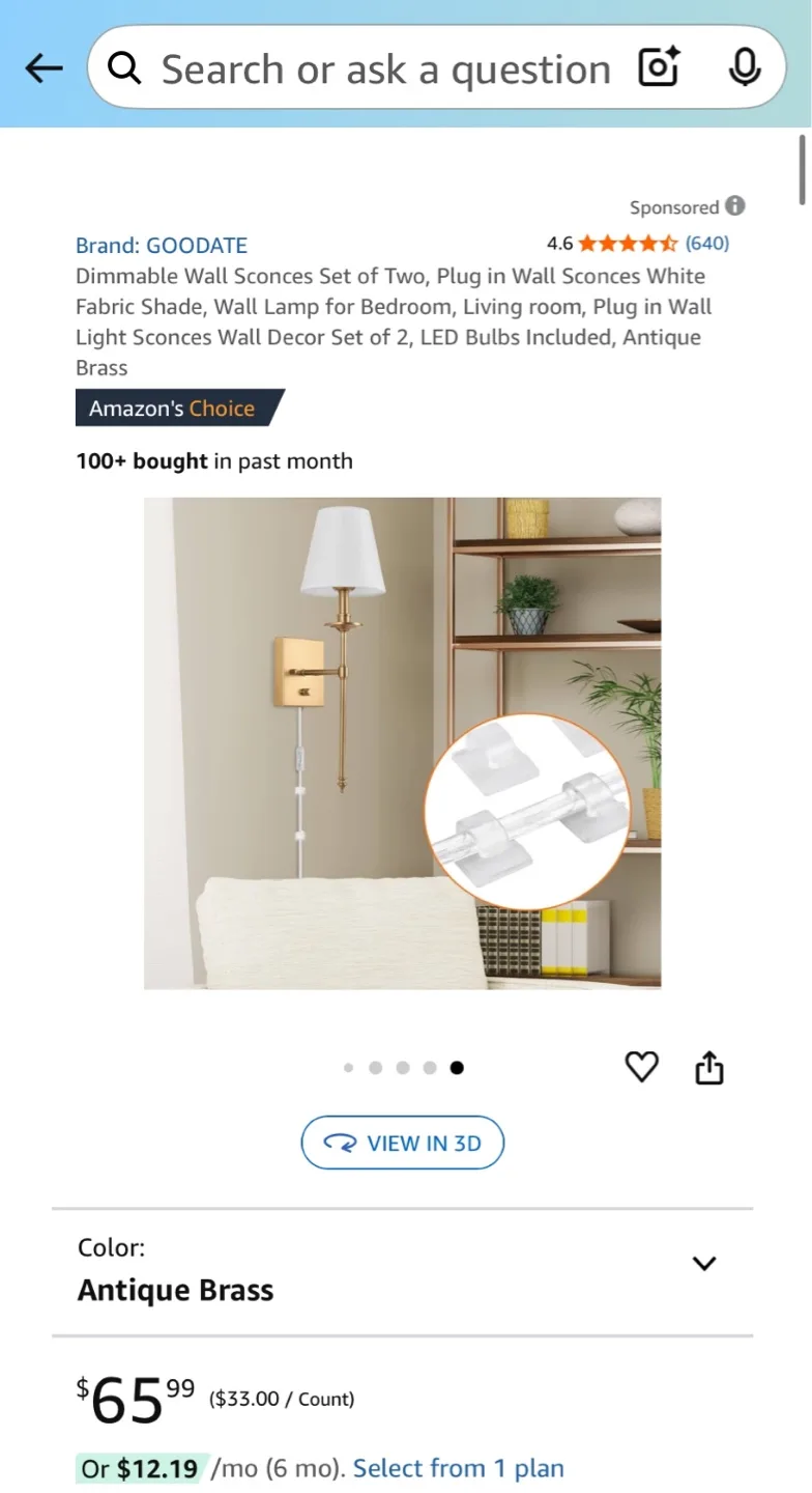 GOODATE Dimmable Wall Sconces Set of Two, Antique Brass - New image indicator(5)