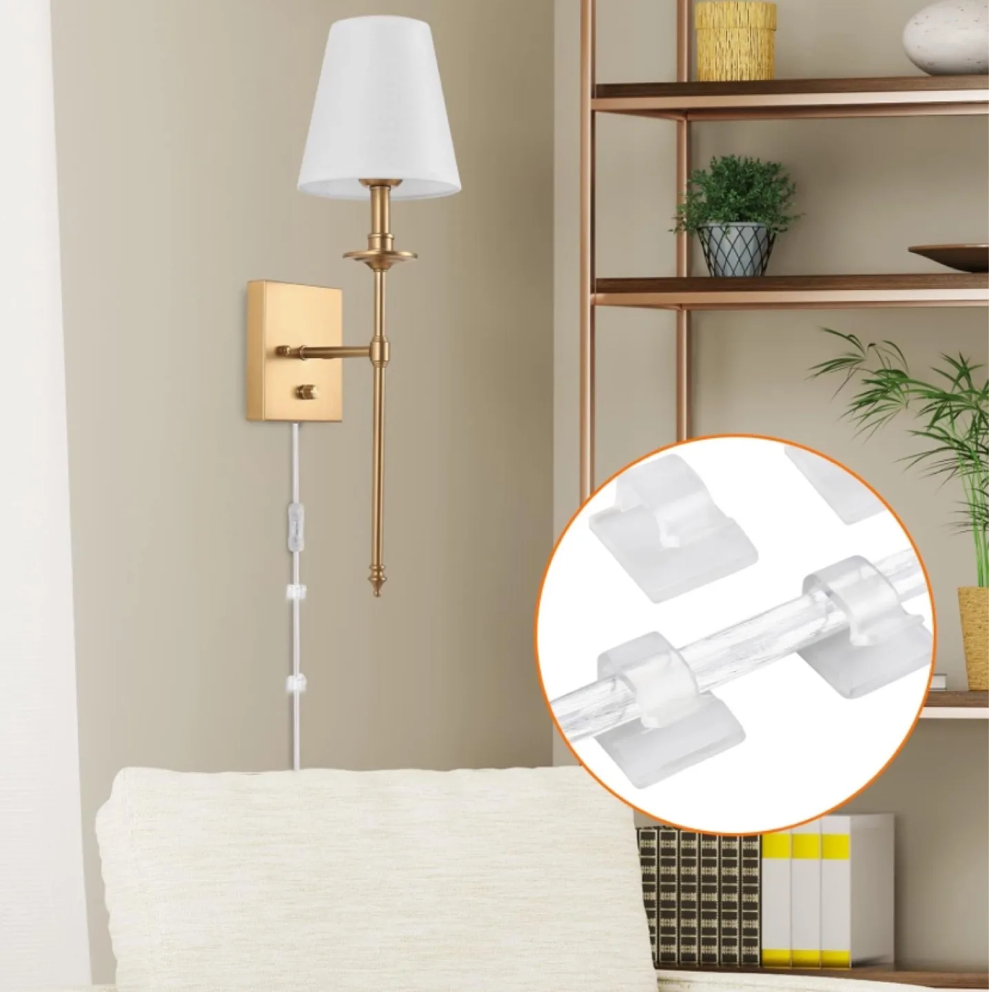 GOODATE Dimmable Wall Sconces Set of Two, Antique Brass - New image indicator(4)