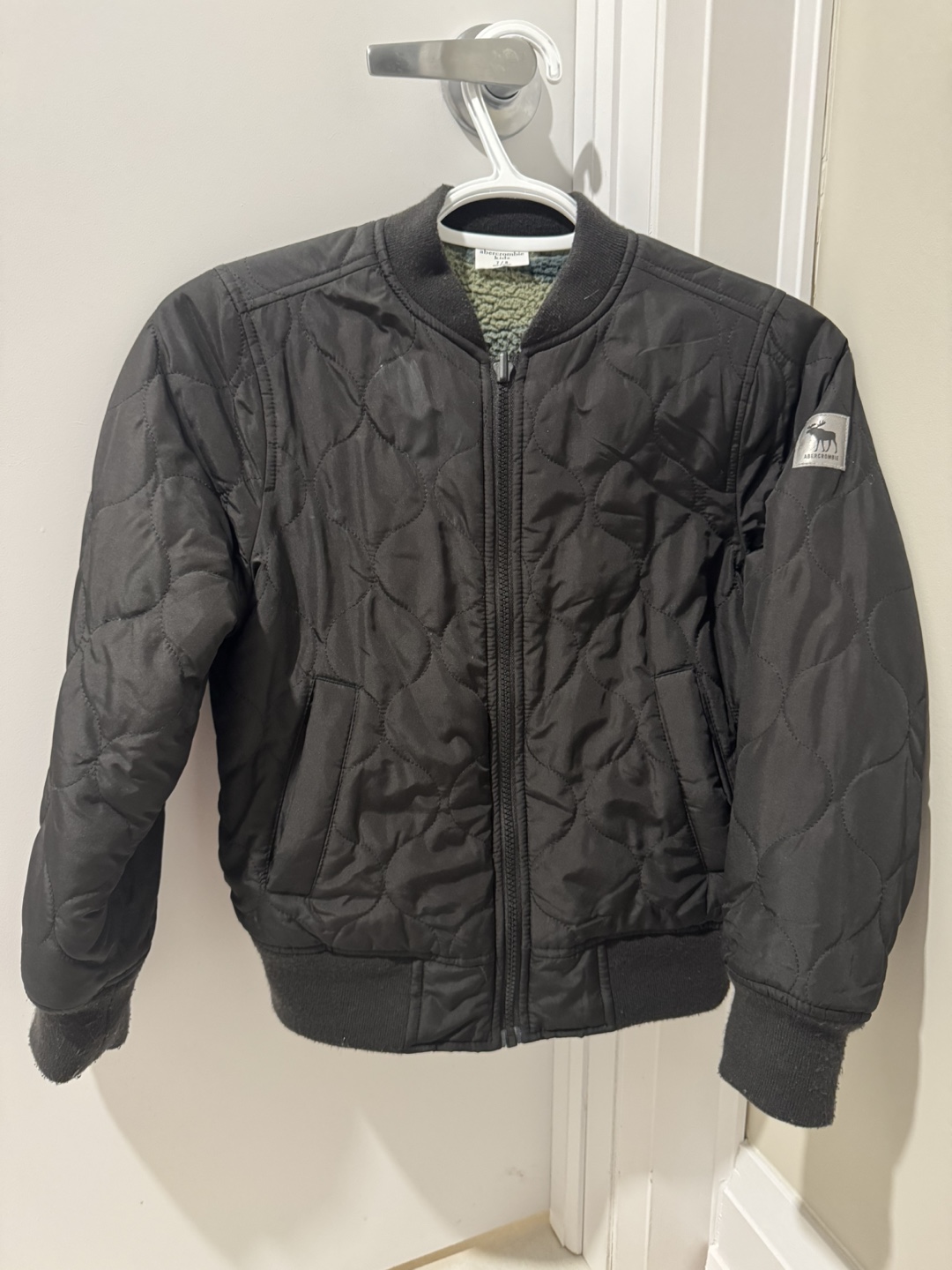 Abercrombie Kids Black Quilted Bomber Jacket - photo 3