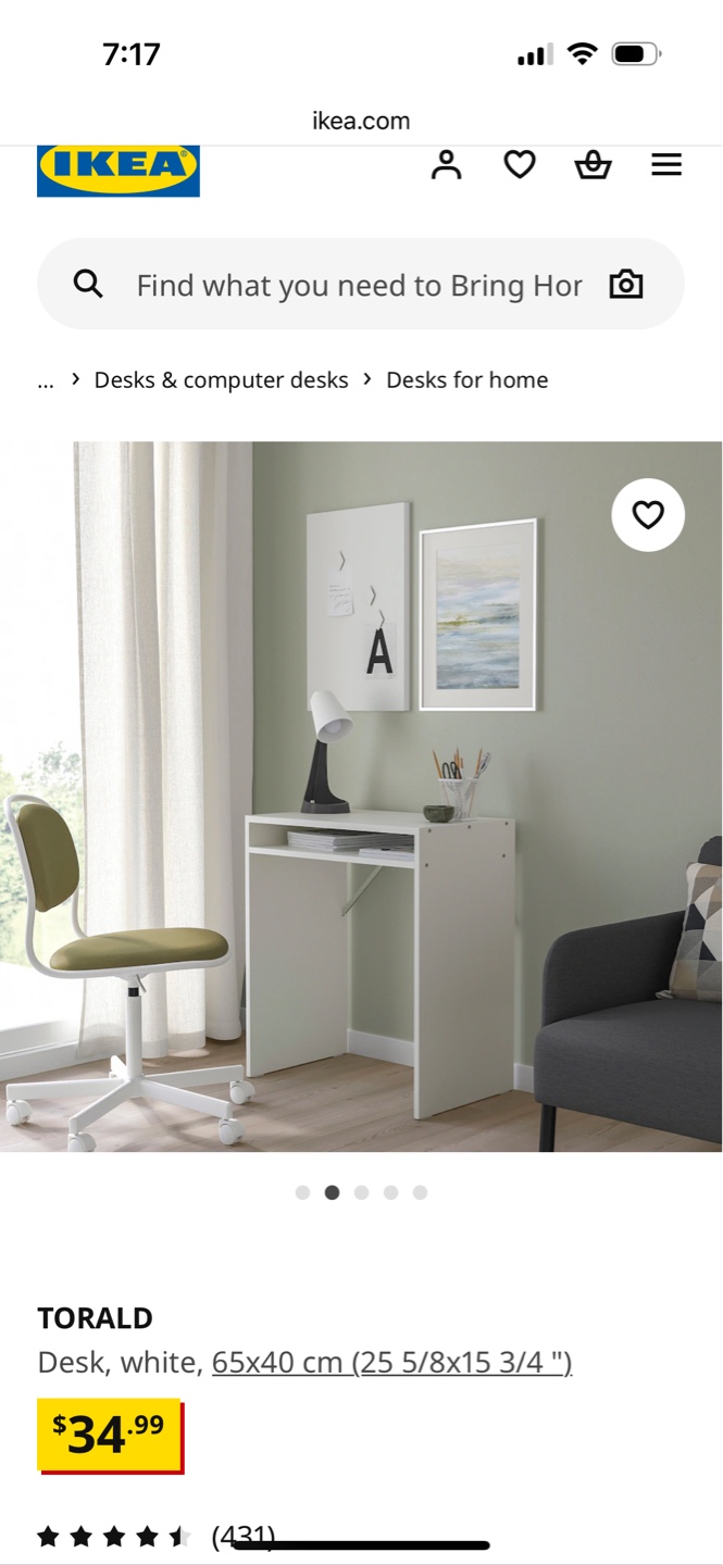 IKEA TORALD White Desk - photo 2