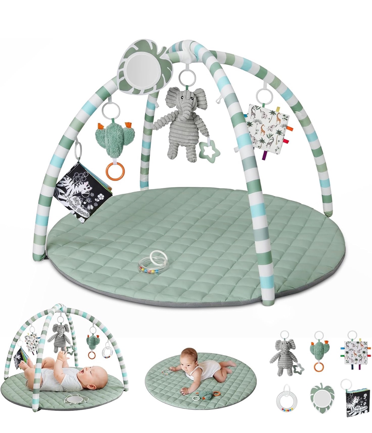 Baby Playmat Gym with 6 Detachable Toys