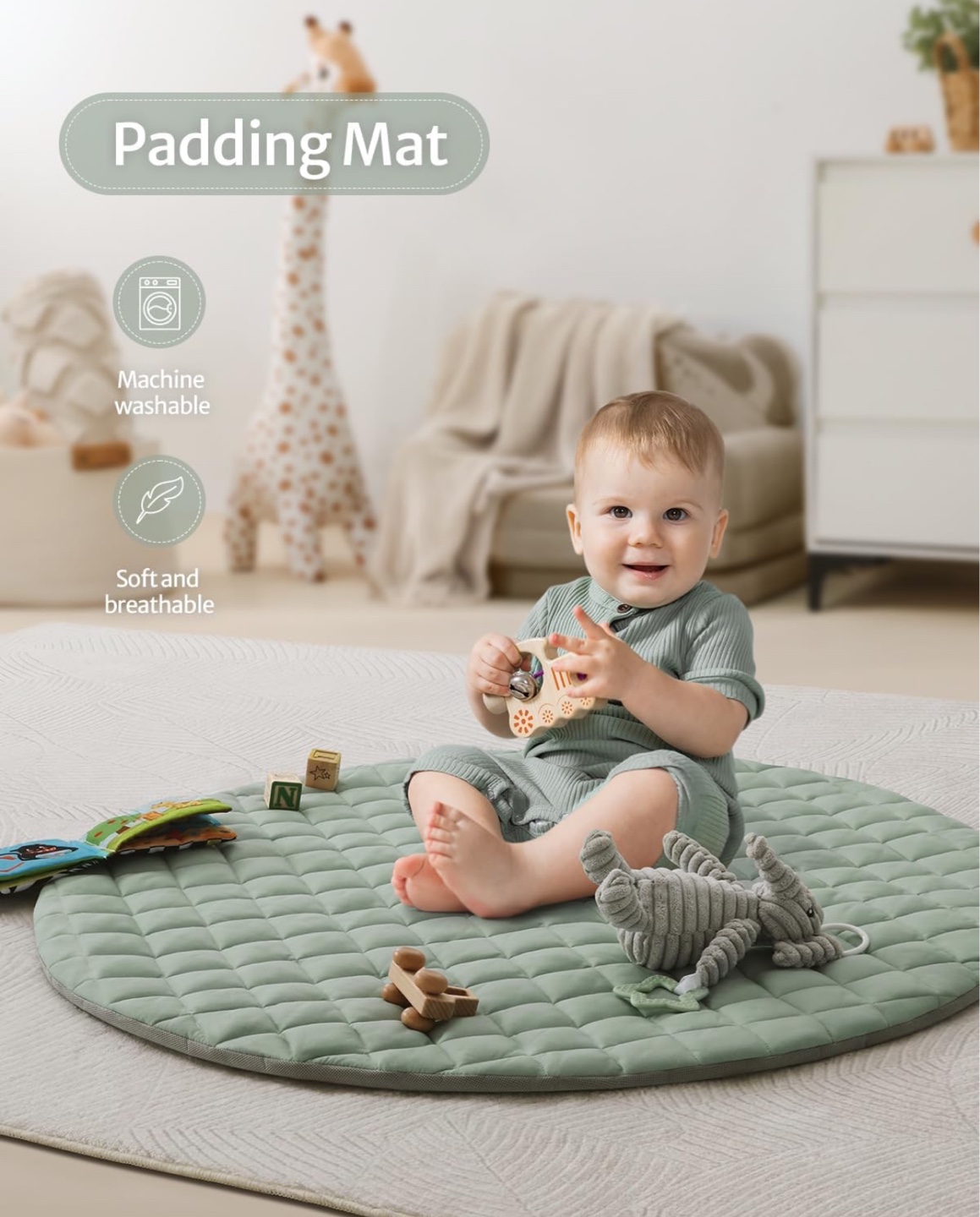 Baby Playmat Gym with 6 Detachable Toys - photo 5