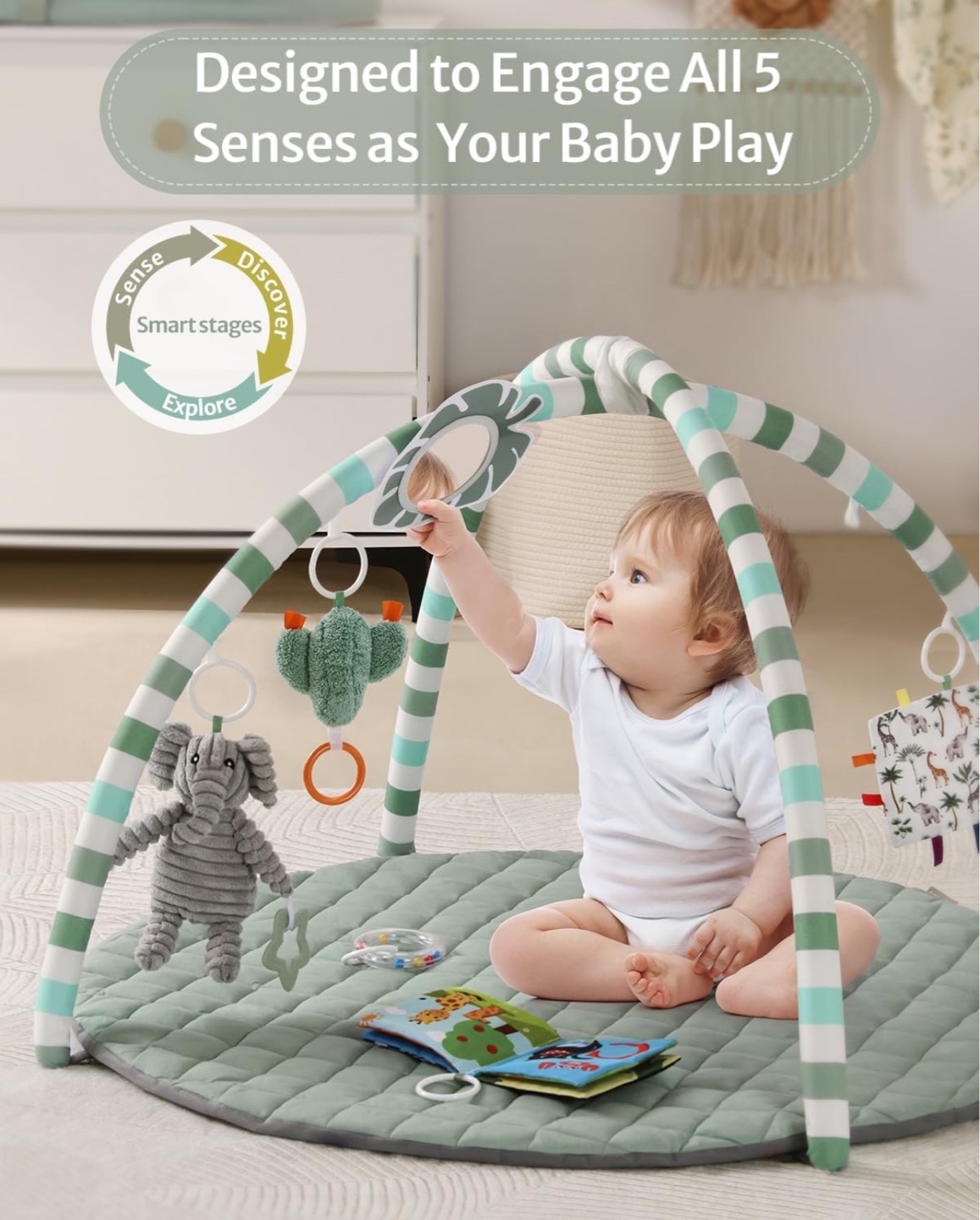 Baby Playmat Gym with 6 Detachable Toys - photo 2