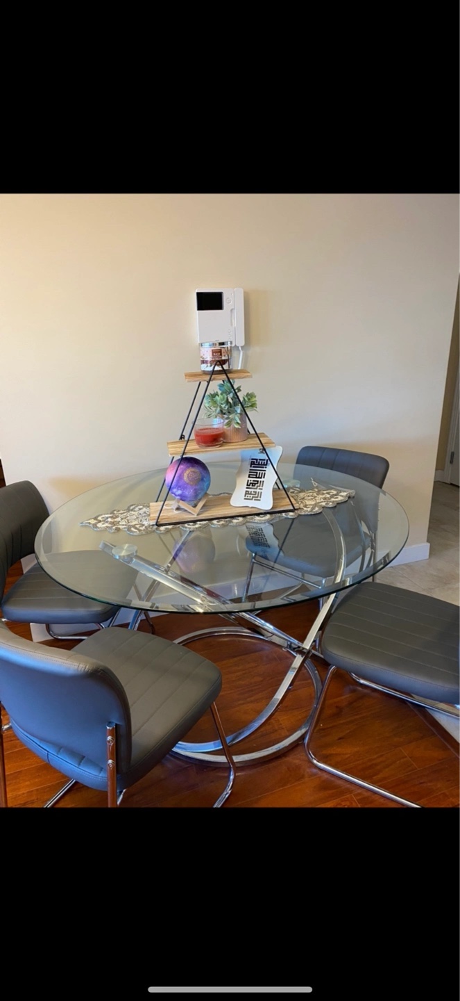 Glass Dining Table Set with 4 Chairs