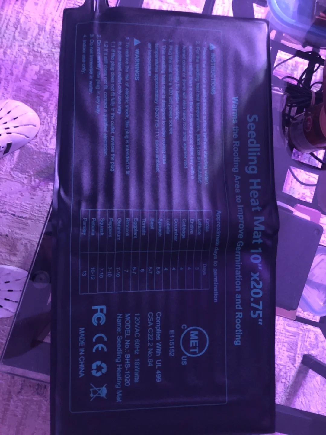 Seedling Heat Mat 10"x20.75" thumbnail