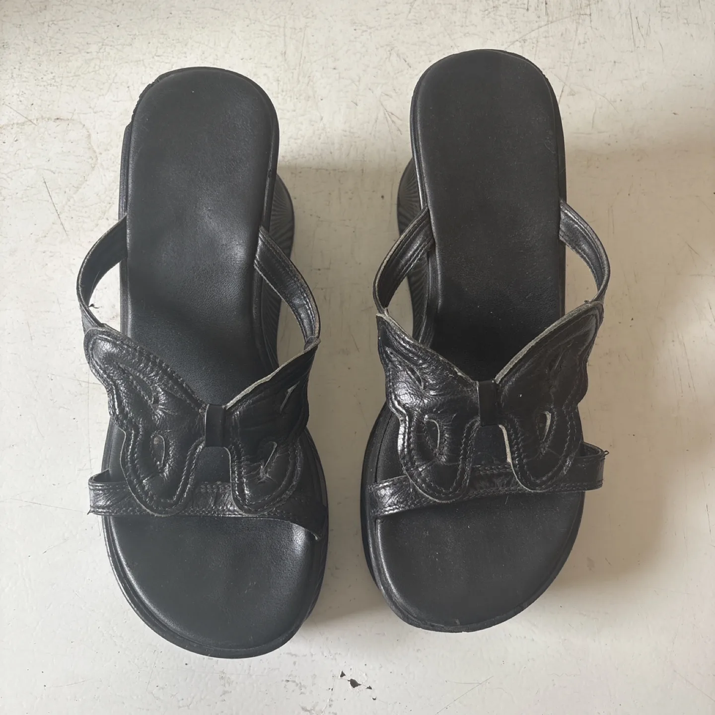 Black Butterfly Wedge Sandals thumbnail