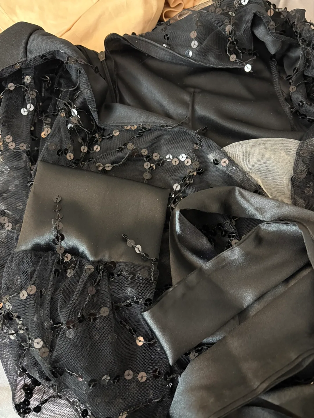 New Black Sequin Maxi Dress with High Leg Slit image indicator(8)