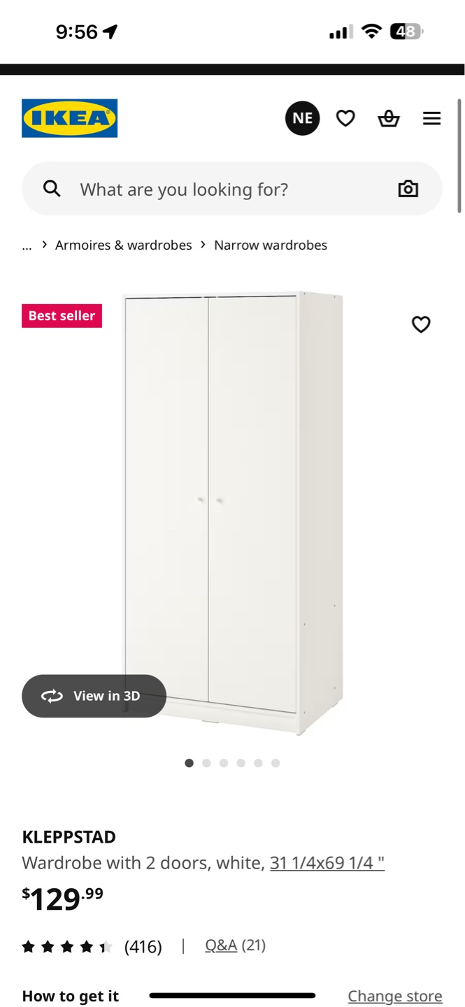 IKEA KLEPPSTAD Wardrobe - White - photo 2