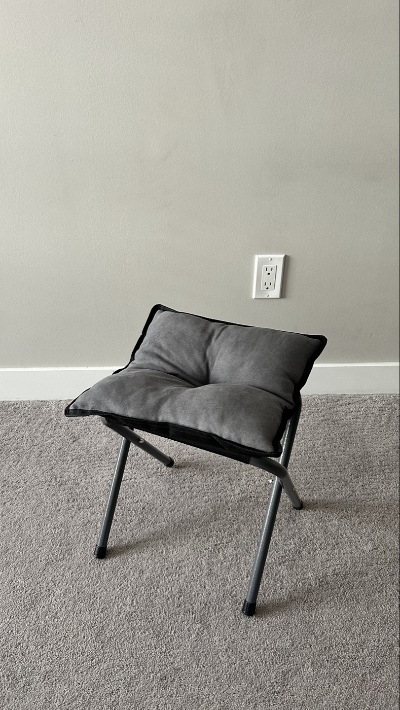 Grey Folding Chair and Ottoman Set - photo 2