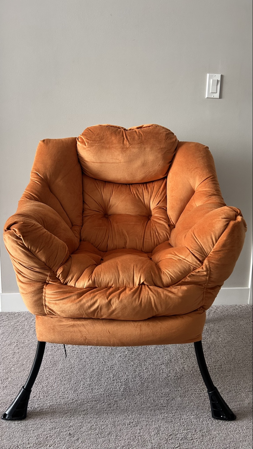 NEW Velvet Accent Chair and Ottoman Set - photo 2
