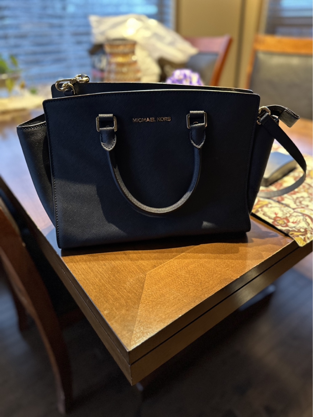 Michael Kors Navy Medium Satchel - photo 2