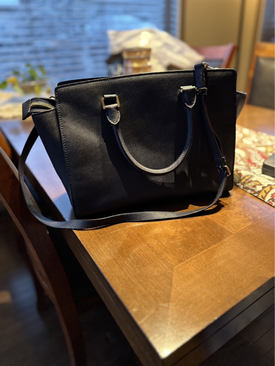 Michael Kors Navy Medium Satchel