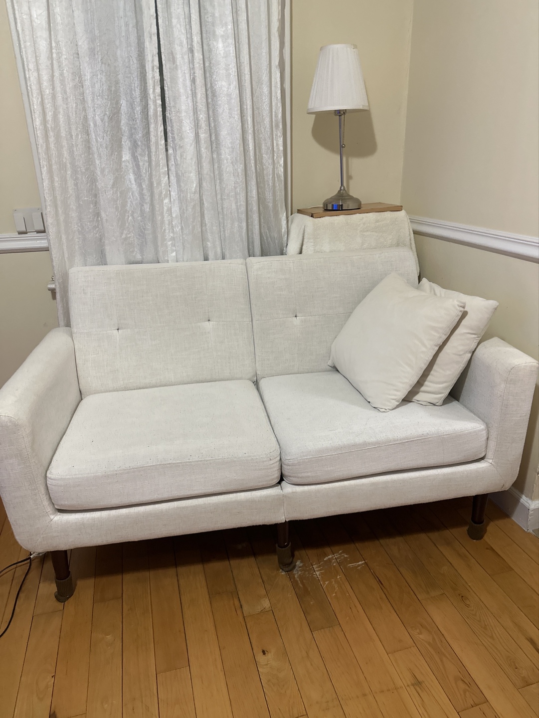 Beige Linen Sofa Couch