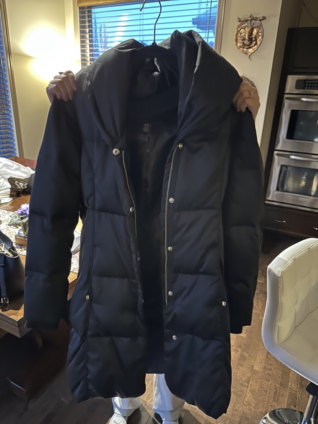 Women's Black Long Down Puffer Coat - London Fog