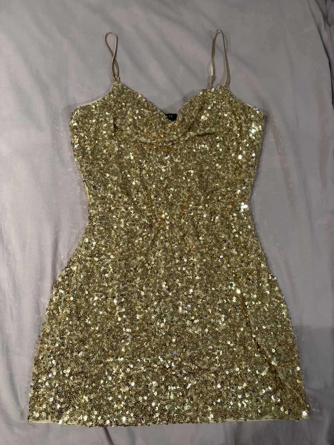 BNWT Dynamite Gold Sequin Mini Dress, Size M