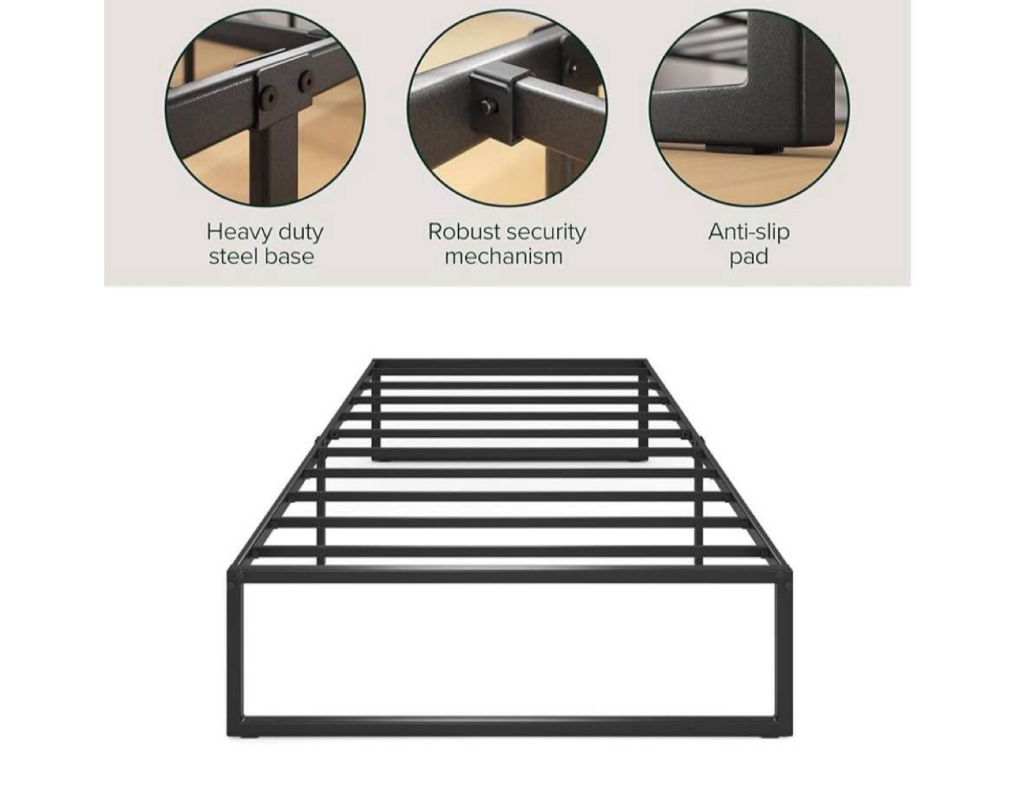 Zinius Metal Platform Bed Frame - Twin Size - photo 5