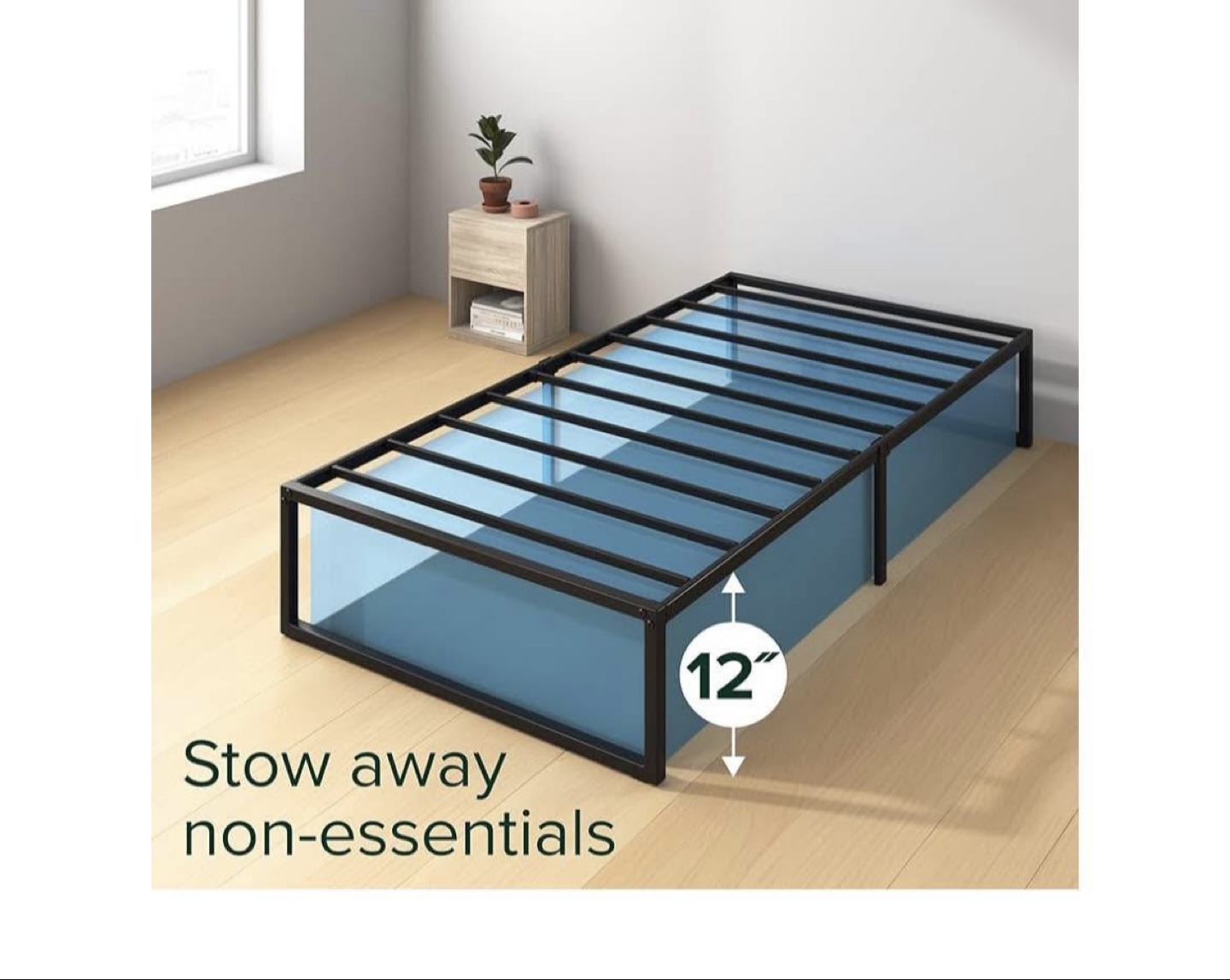 Zinius Metal Platform Bed Frame - Twin Size - photo 3