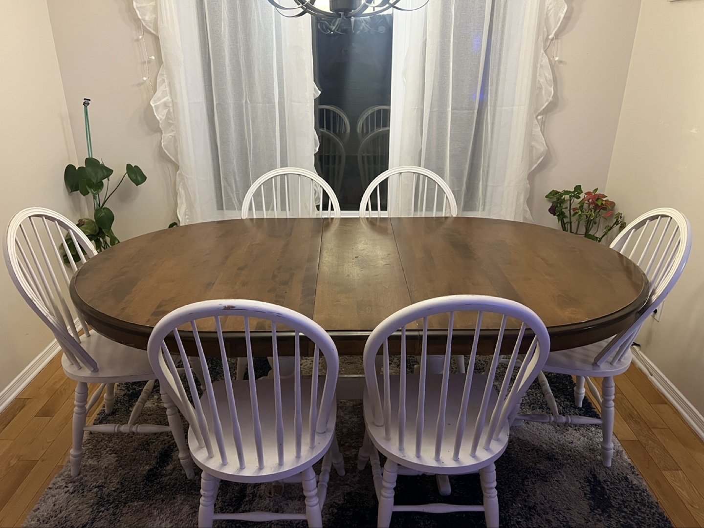 Oval Wooden Dining Table with Six Chairs - photo 4
