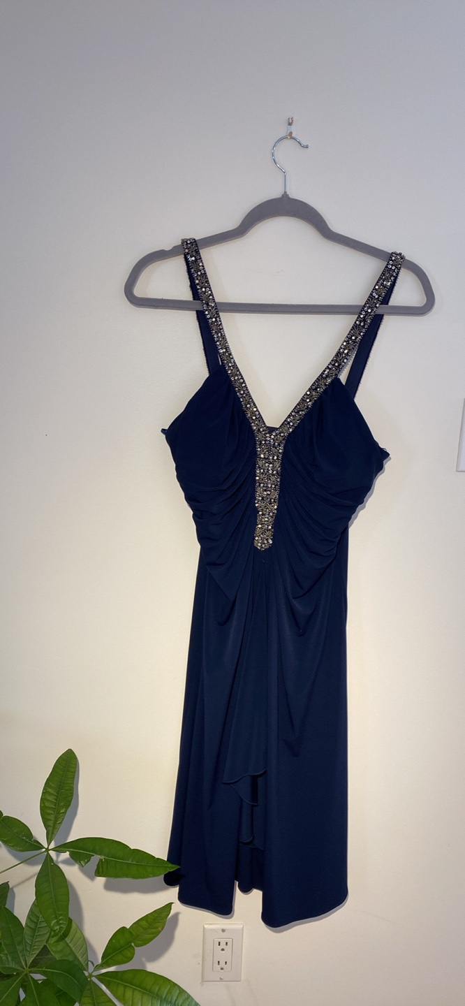 Beaded Navy Blue Dress