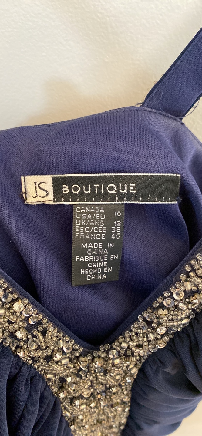 Beaded Navy Blue Dress - photo 3
