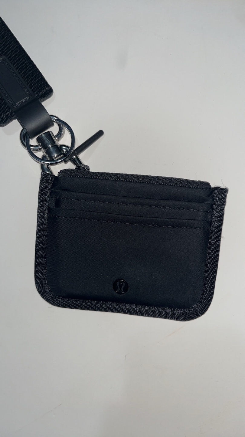 Lululemon Black Card Holder with Strap keychain - photo 2
