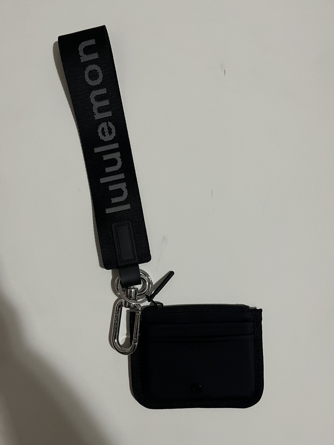 Lululemon Black Card Holder with Strap keychain