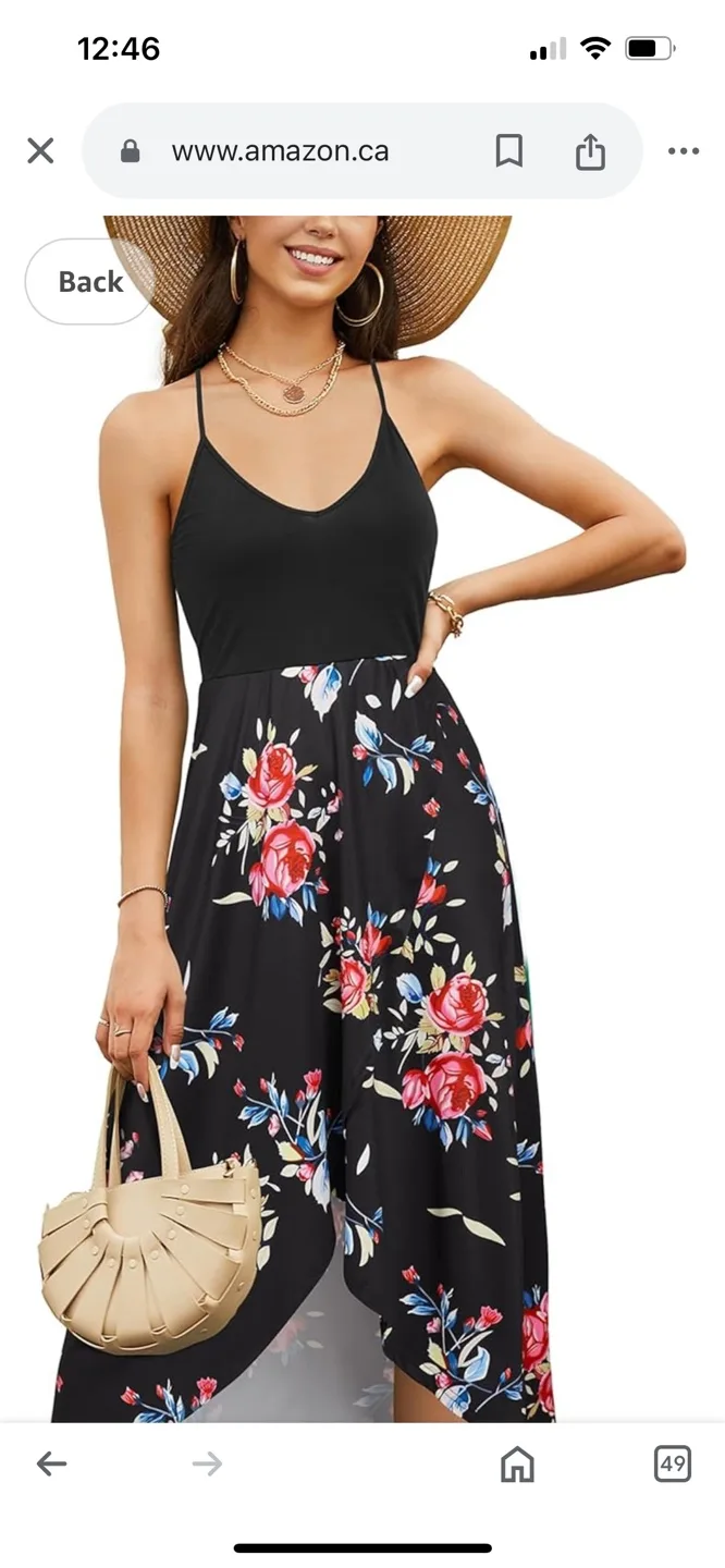 Kilig Women's Floral High-Low Sundress, Size Small image indicator(5)