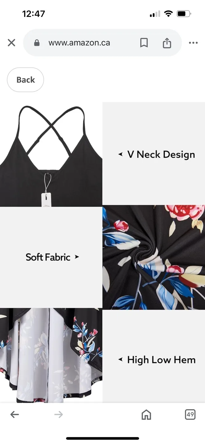 Kilig Women's Floral High-Low Sundress, Size Small image indicator(2)