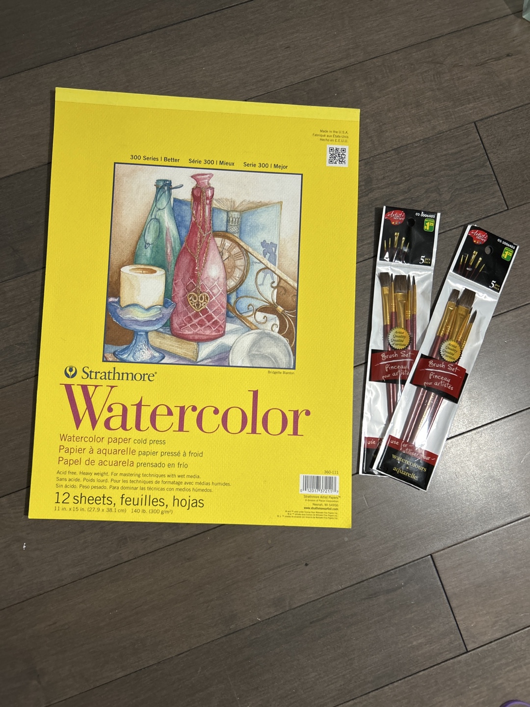 Strathmore Watercolor Paper & Artist's Loft Brushes
