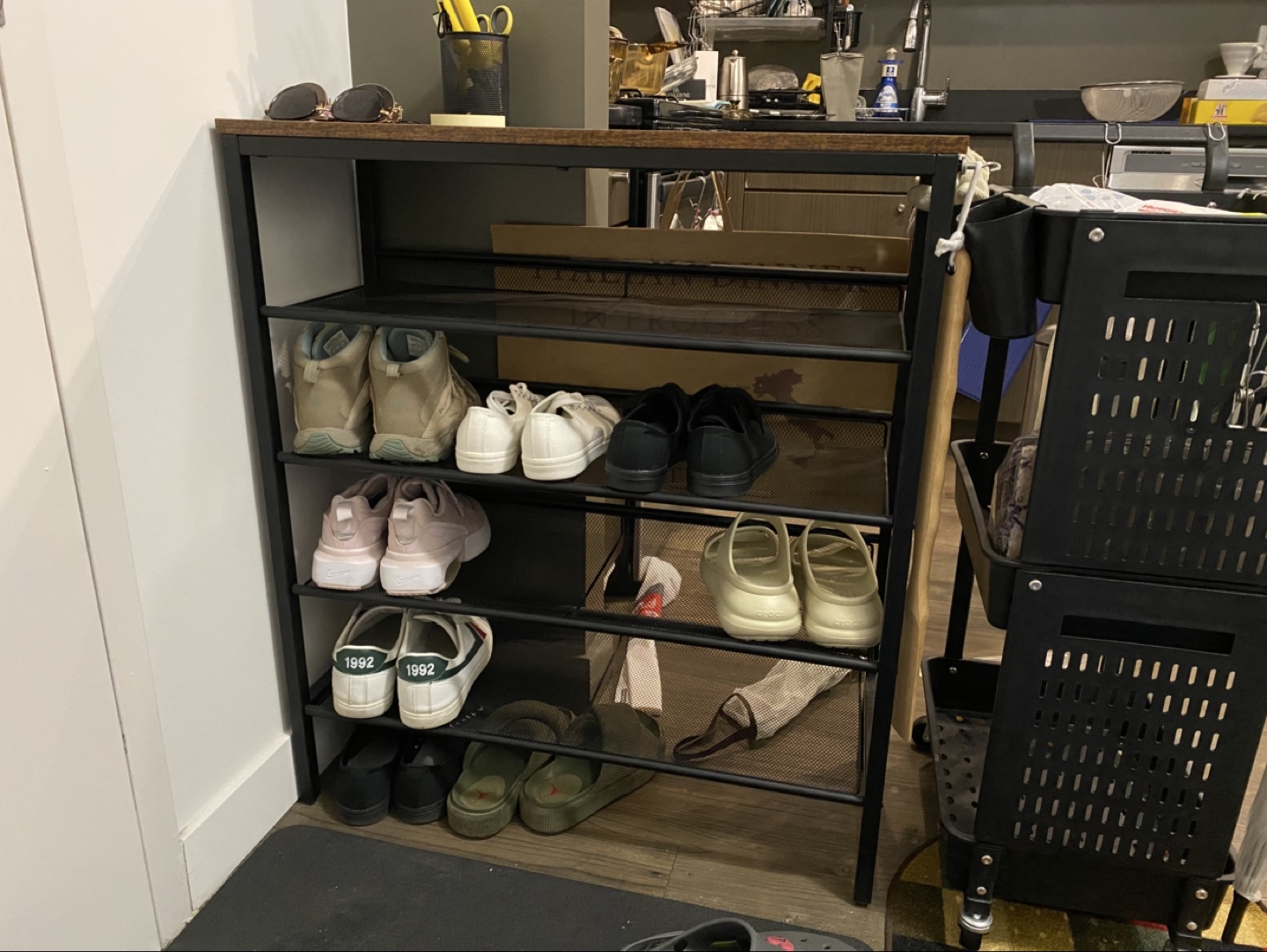 Rustic Industrial Shoe Rack Organizer