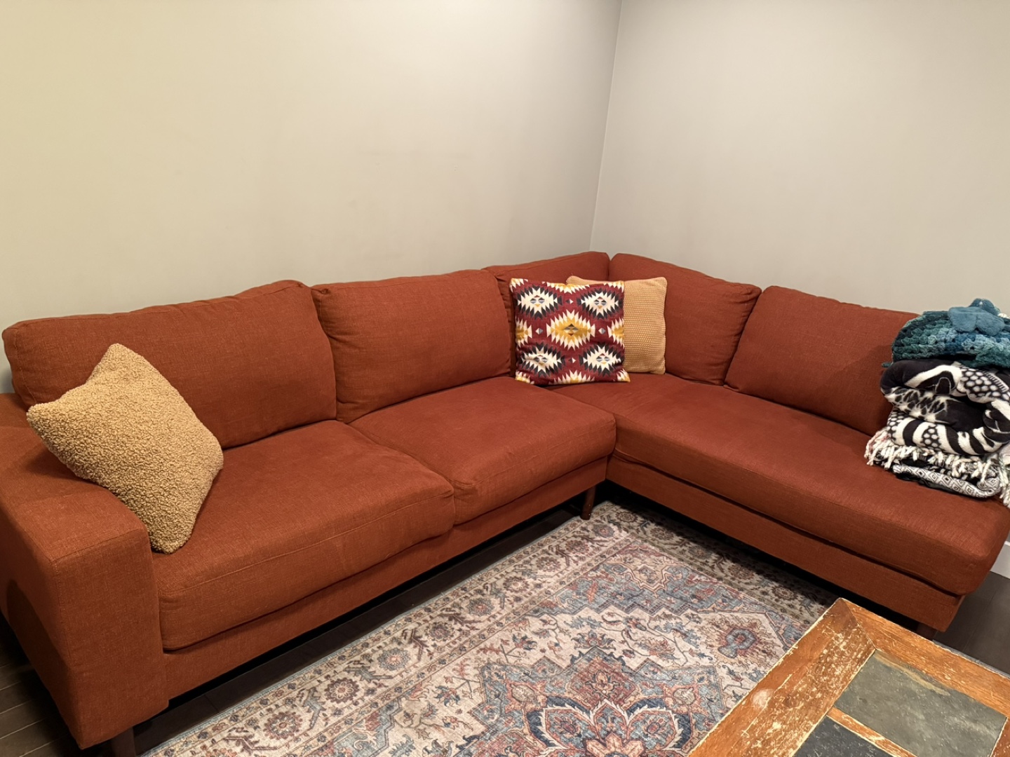 Used Burrow Nomad Sectional Sofa - Burnt Orange