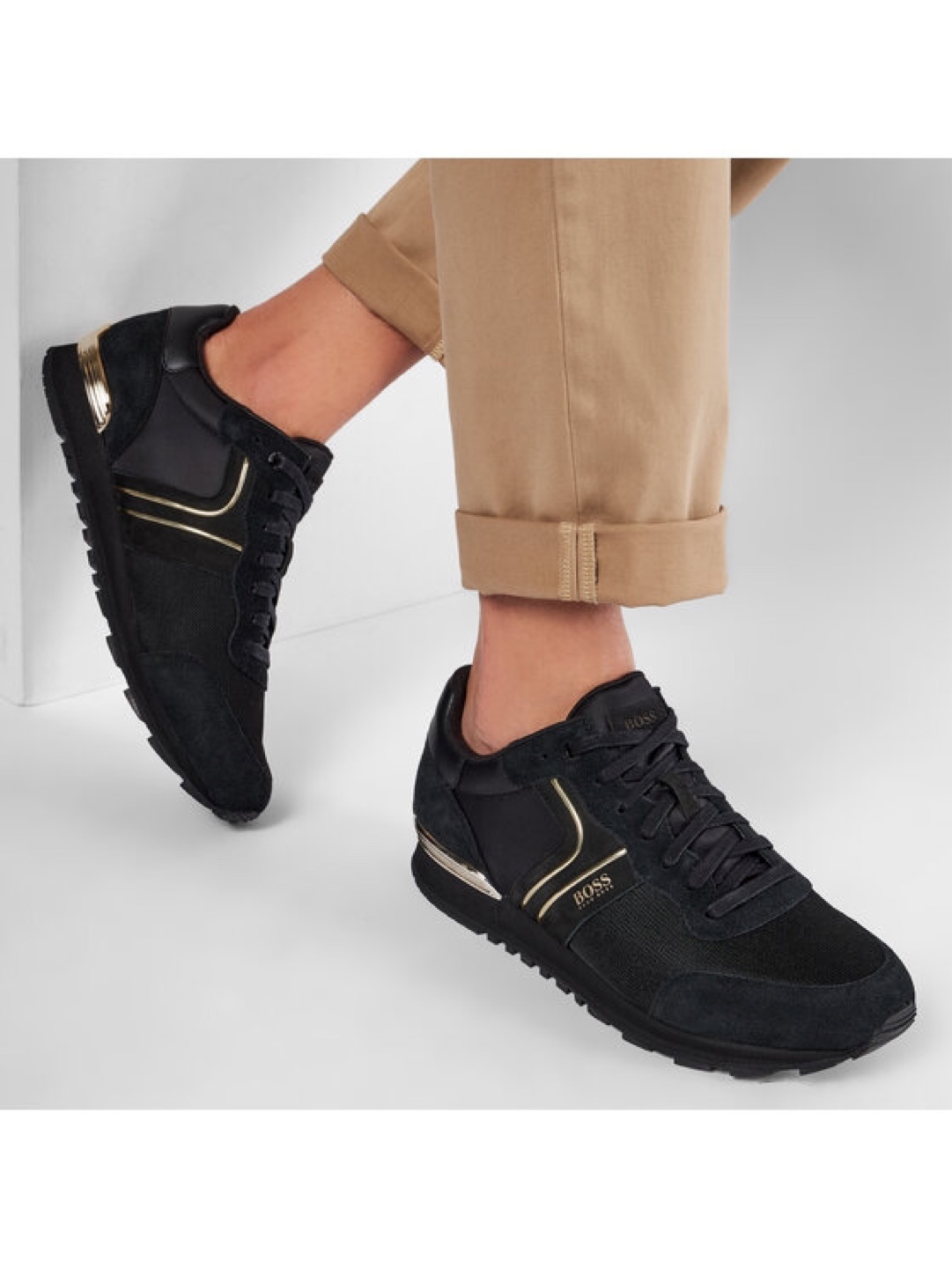Hugo Boss Black Suede Sneakers Size 42