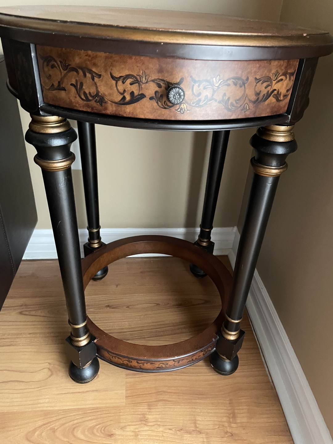 Round Accent Table with Drawer