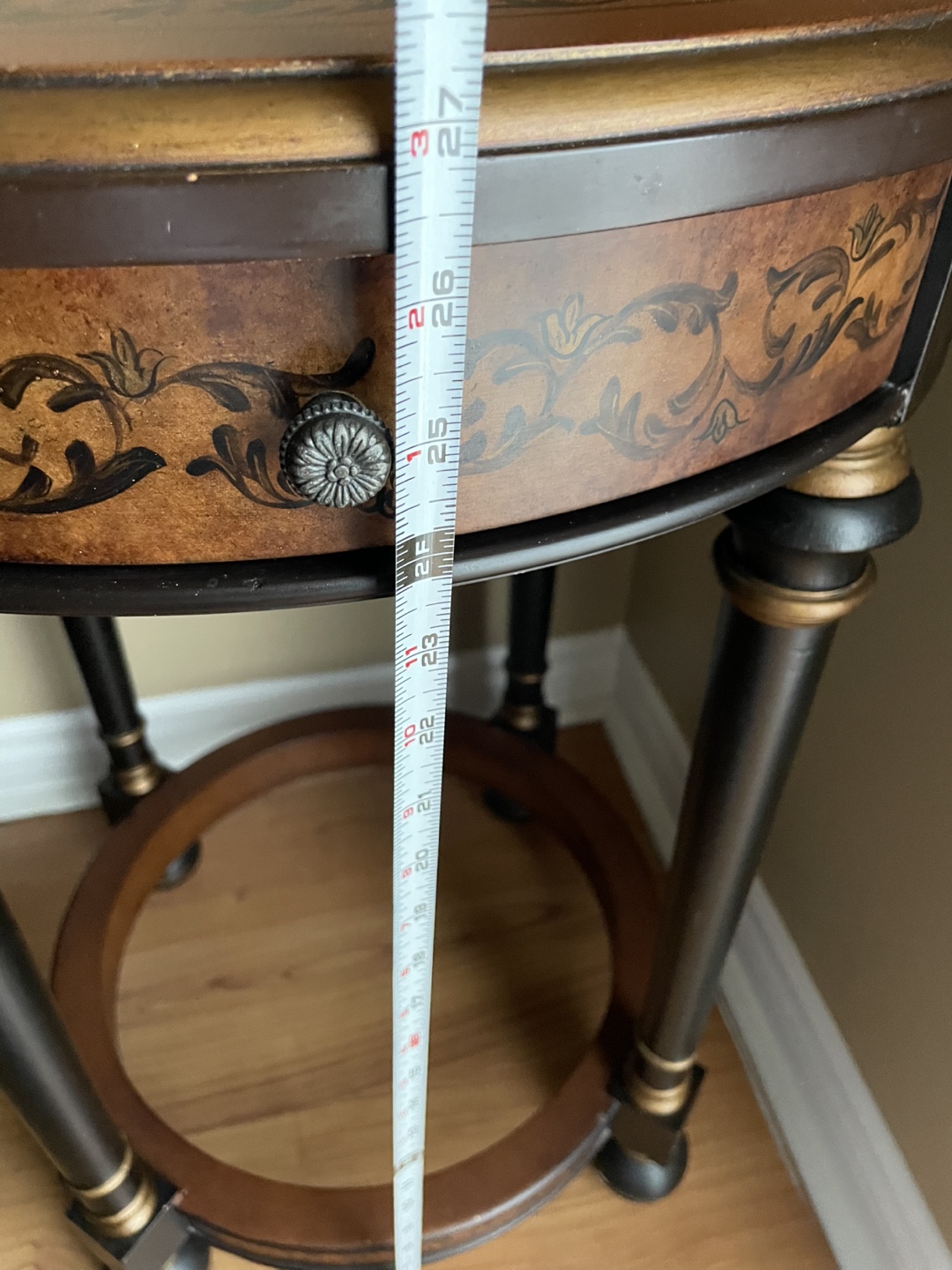 Round Accent Table with Drawer - photo 3
