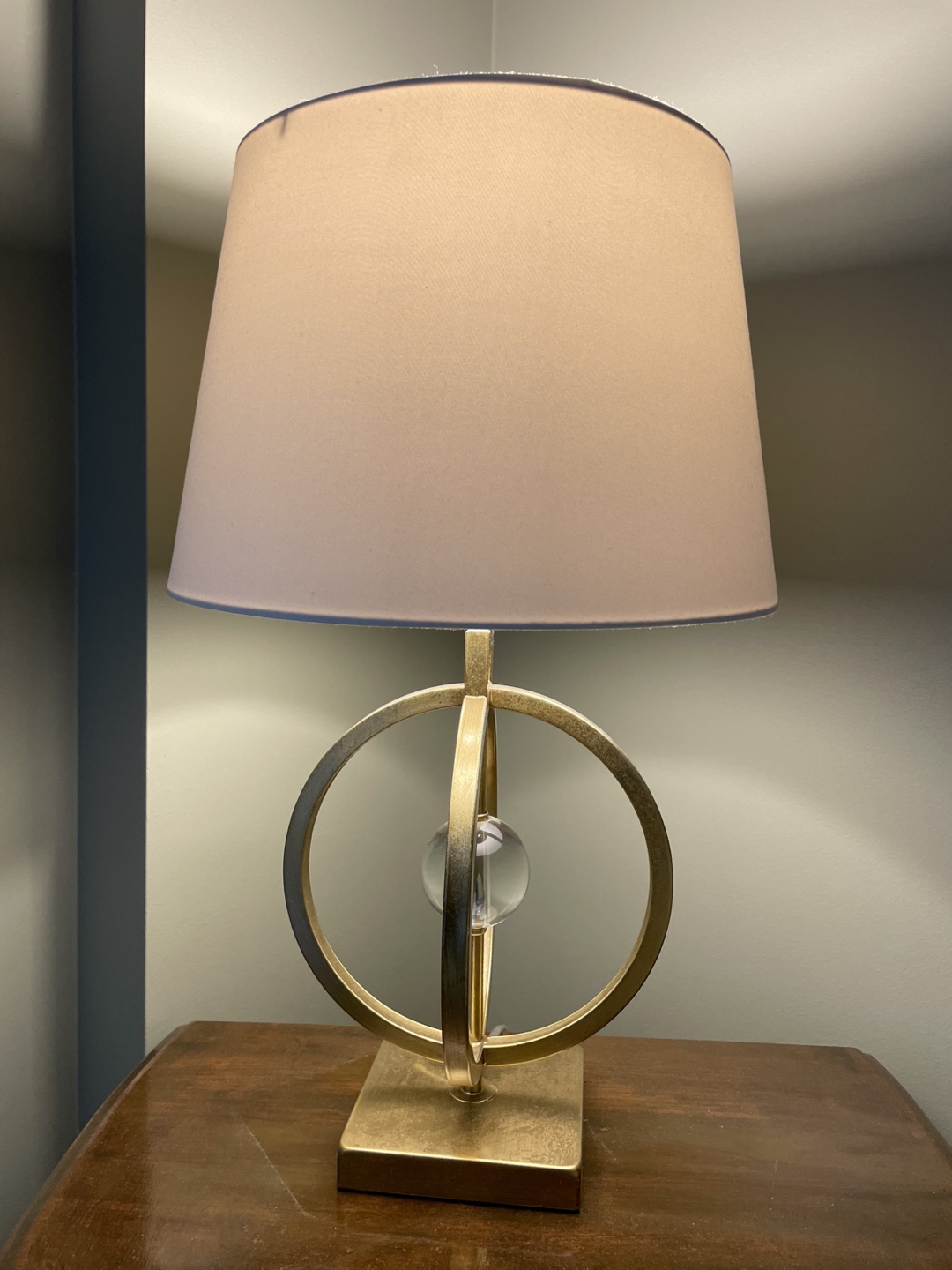 Gold Table Lamp with Beige Shade - photo 2
