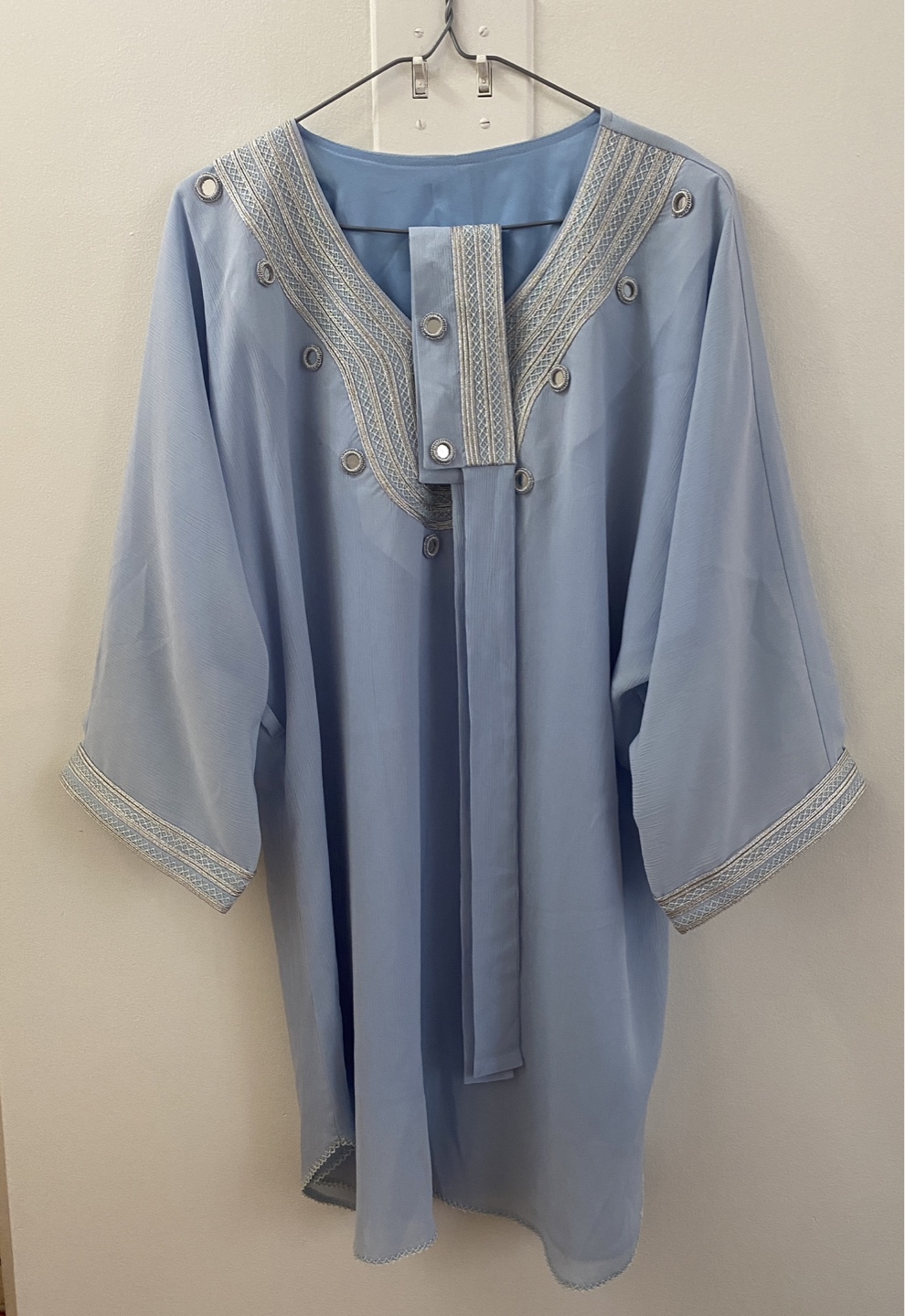 Beautiful Light Blue Embroidered Kaftan - photo 2