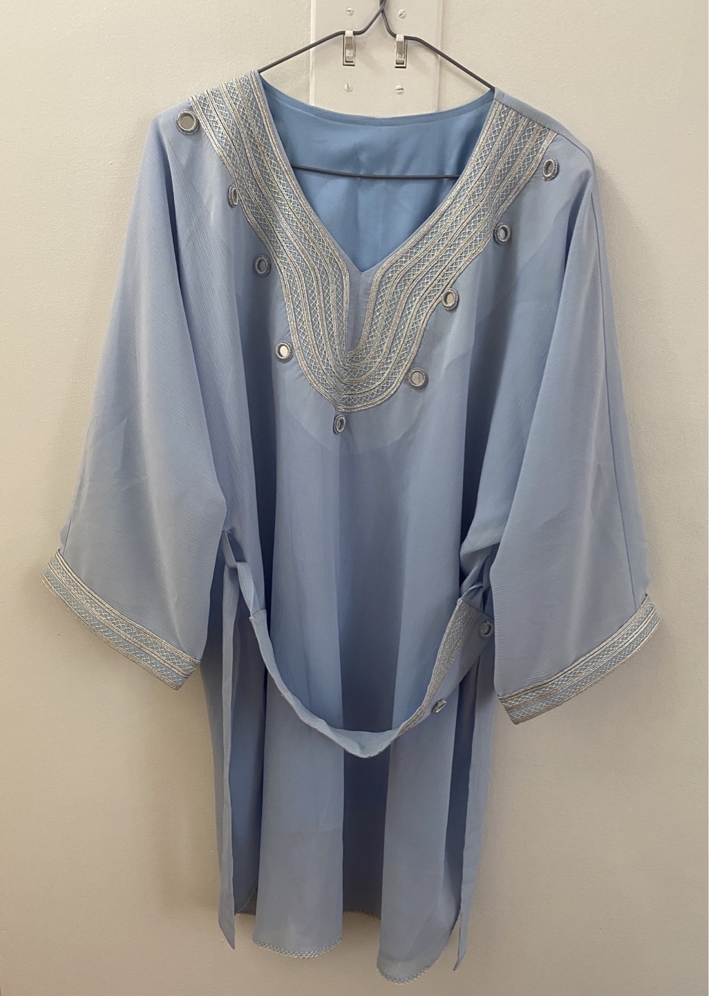 Beautiful Light Blue Embroidered Kaftan