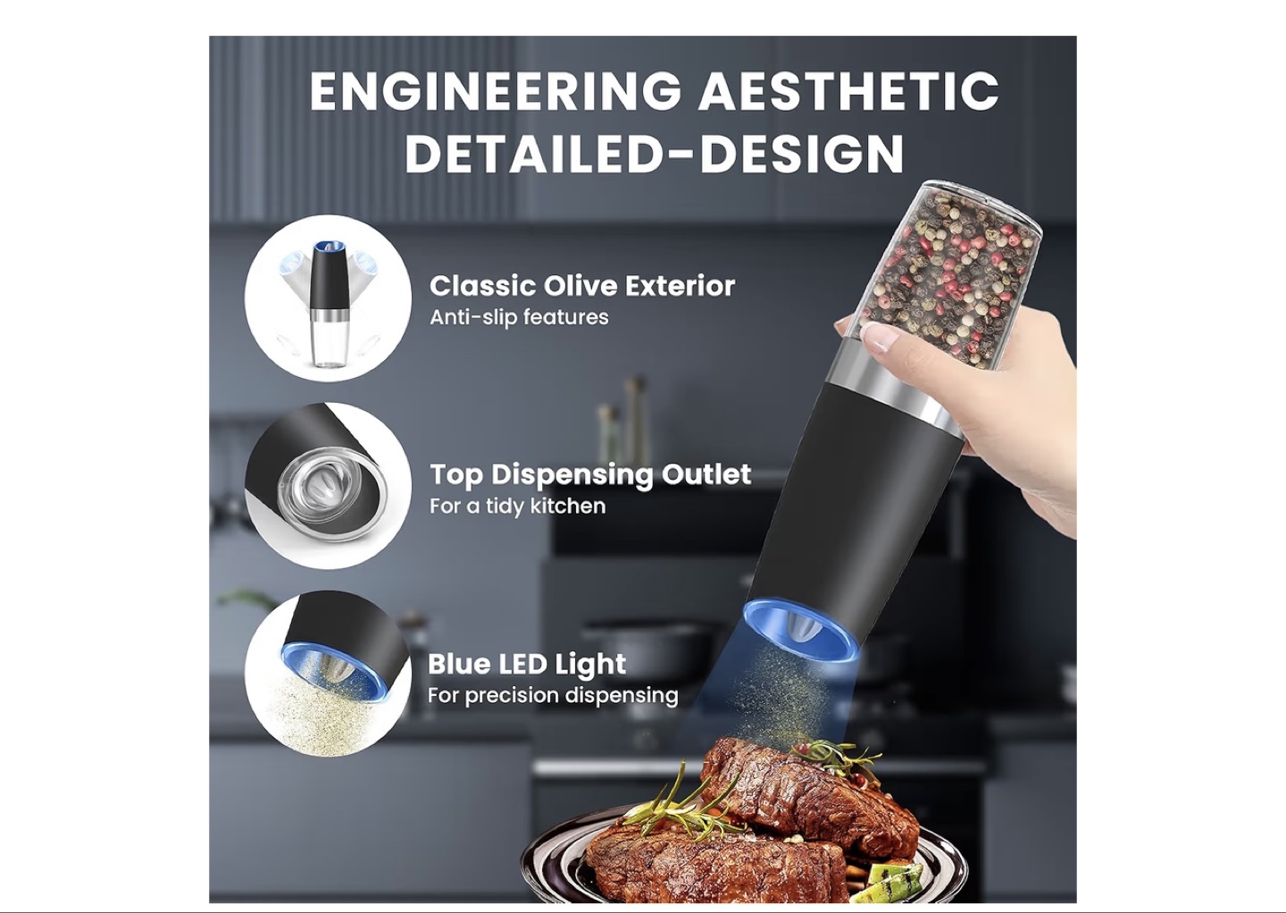 Electric Salt and Pepper Grinder Set - photo 2