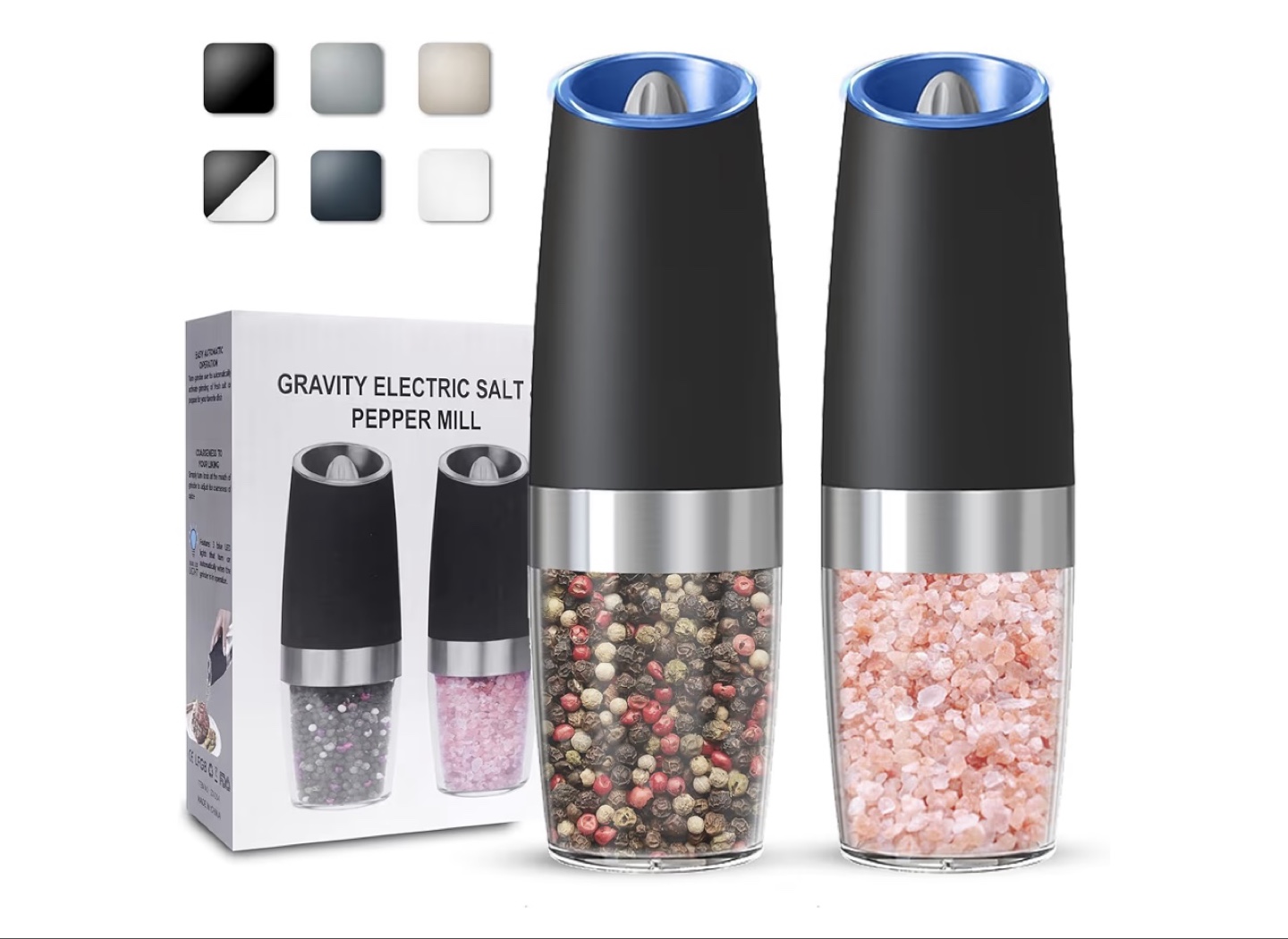 Electric Salt and Pepper Grinder Set