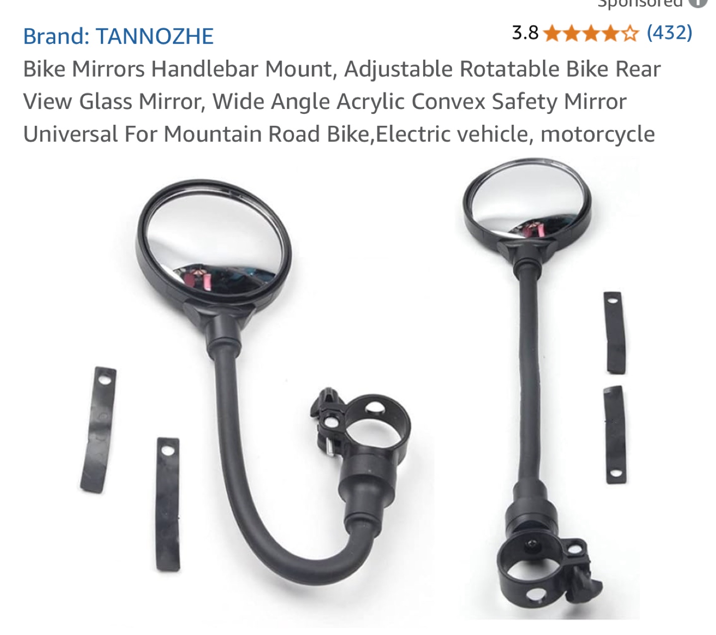 TANNOZHE Bike Mirrors Handlebar Mount