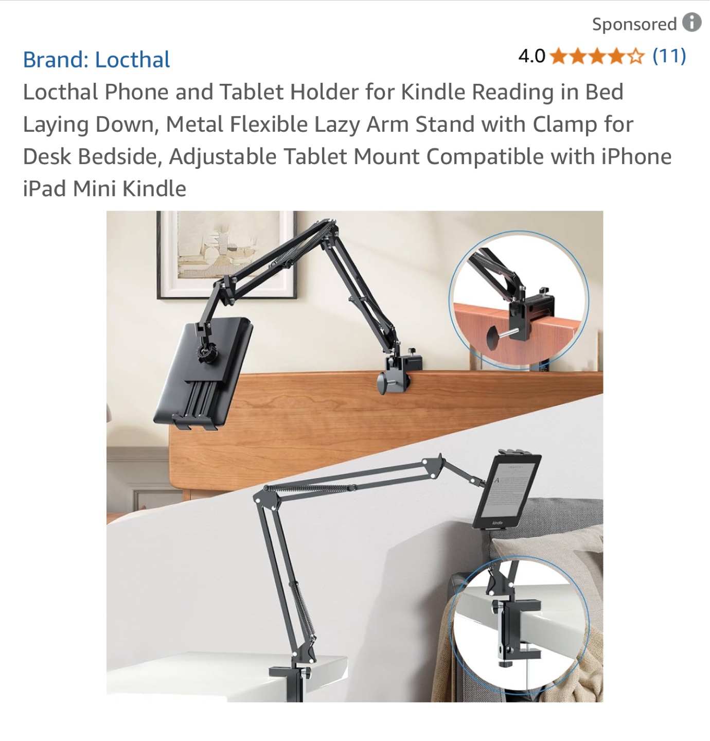 Locthal Tablet Arm with Clamp - Phone and Tablet Holder - photo 5