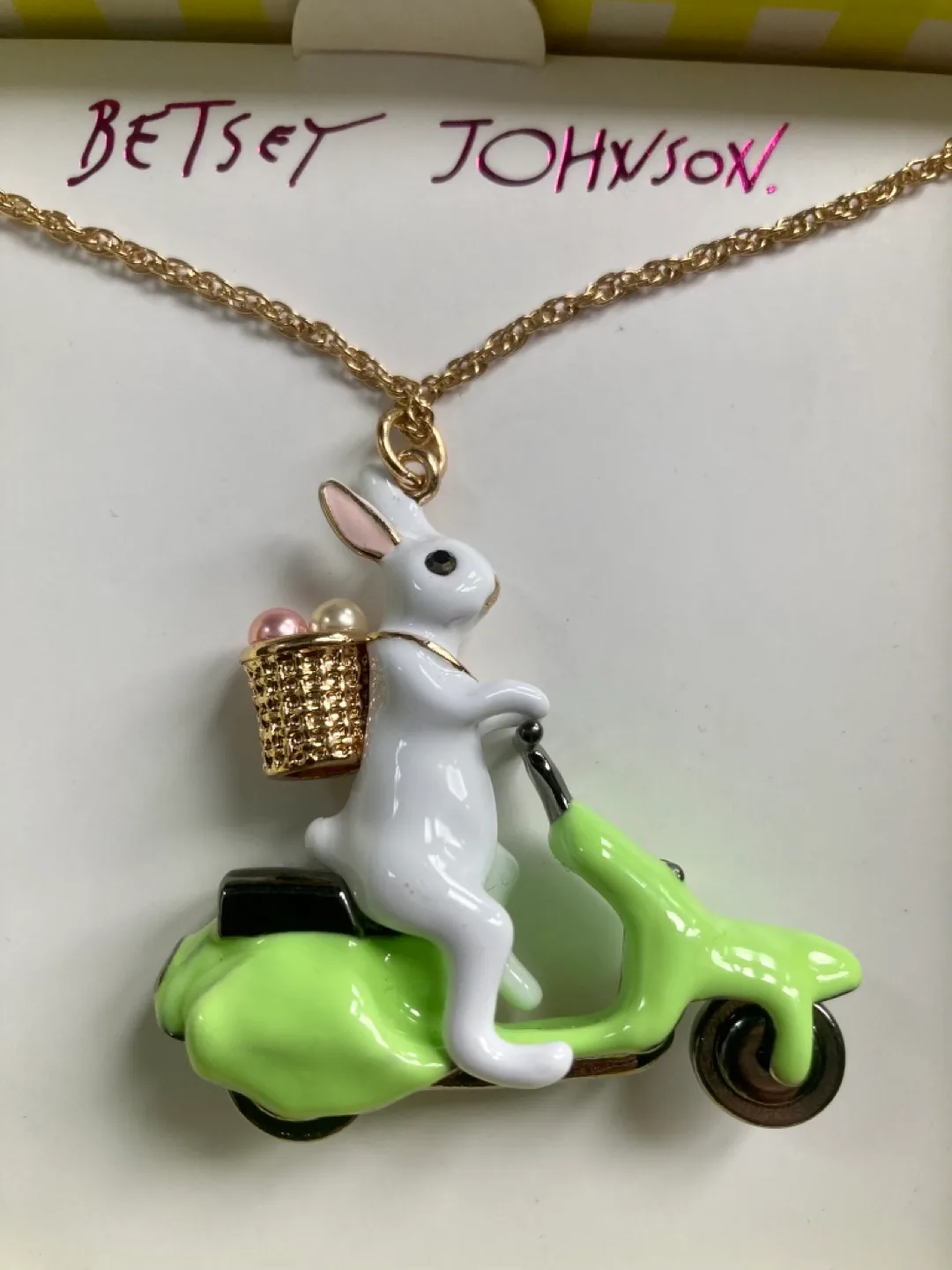 Betsey Johnson Bunny Scooter Necklace image indicator(4)