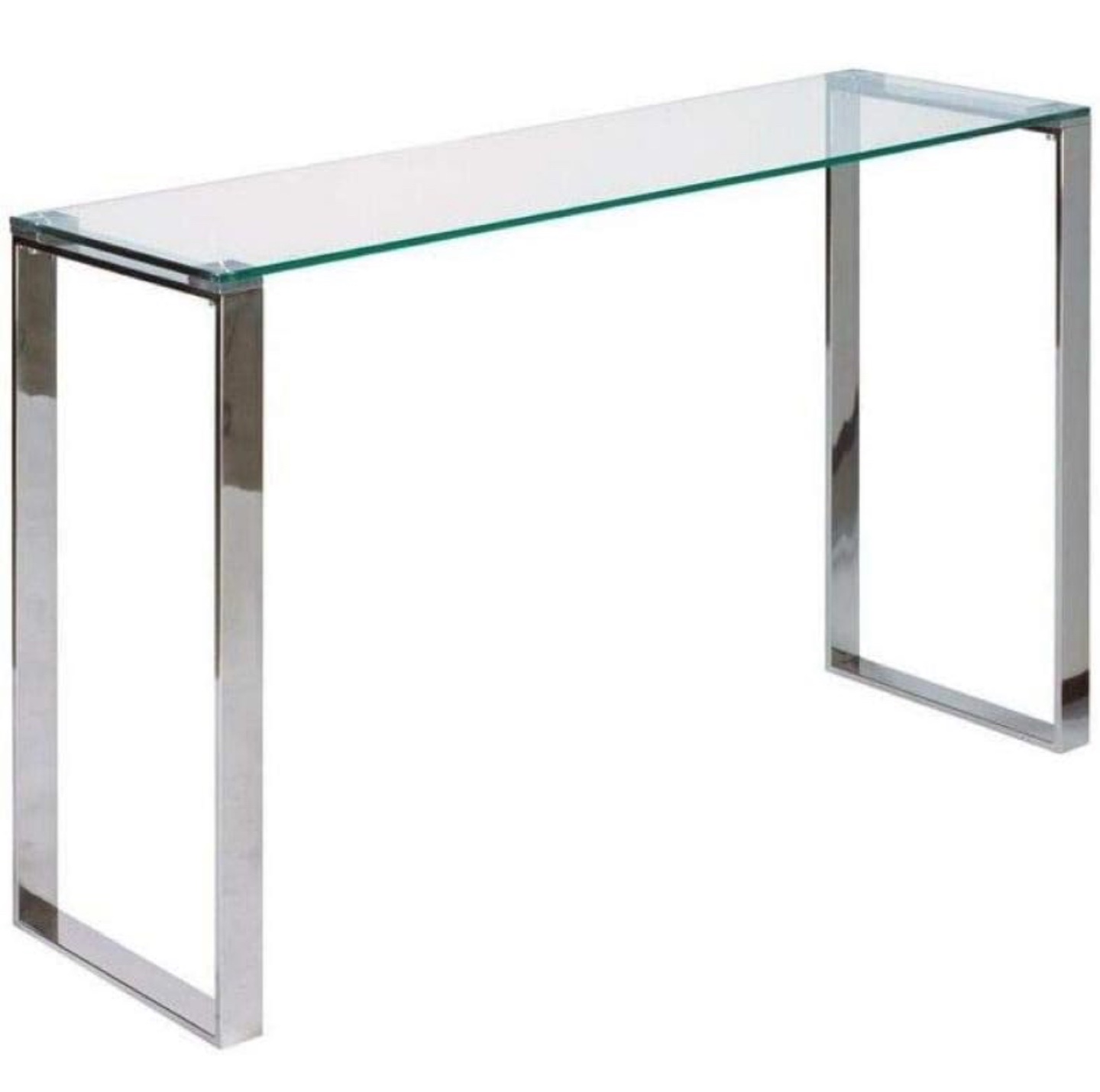 Modern Glass Console Table with Chrome Legs - photo 2